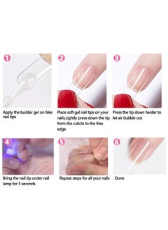 brunson False Nail Tips Soft Gel C-Curved Clear Extra Long Stiletto 550 Pieces SGT07  - Image 5