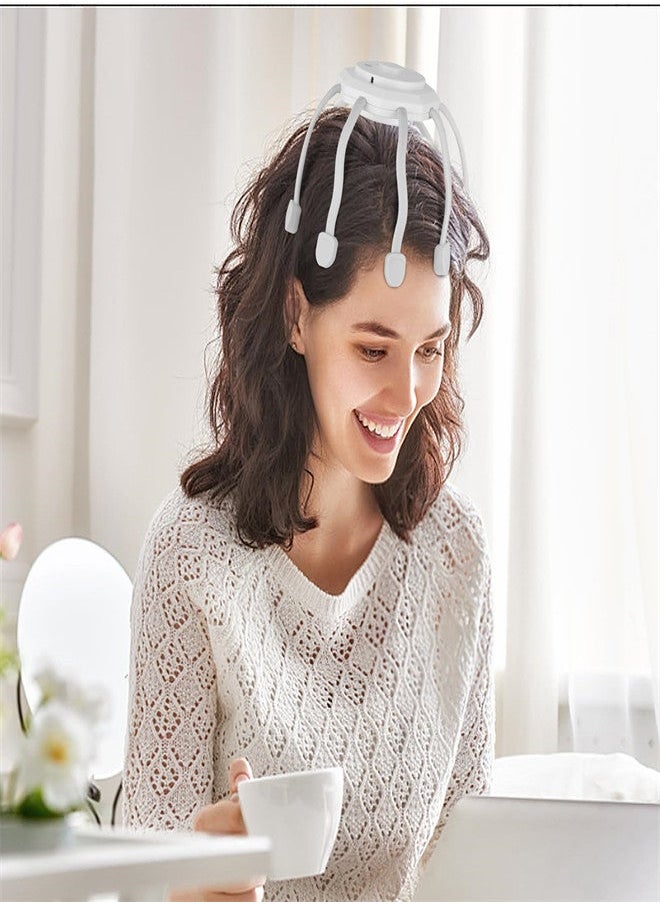 Generic Hair Scalp Massager with 8 Vibrating Contacts, Rechargeable Portable Head Massager for Pain and Anxiety Relief, Stress Relax, Tension, Relaxation, Deep Sleep, Multidimensional relaxation  - Image 5