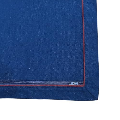 Swayam Set of 2 Solid Cotton Blue Cushion Cover | 16 x 16 Inch | Soft Breathable Fabric with Hidden Zipper | Decorative & Stylish Cushion Covers for Sofa, Living Room, Bedroom & Couch - Image 4