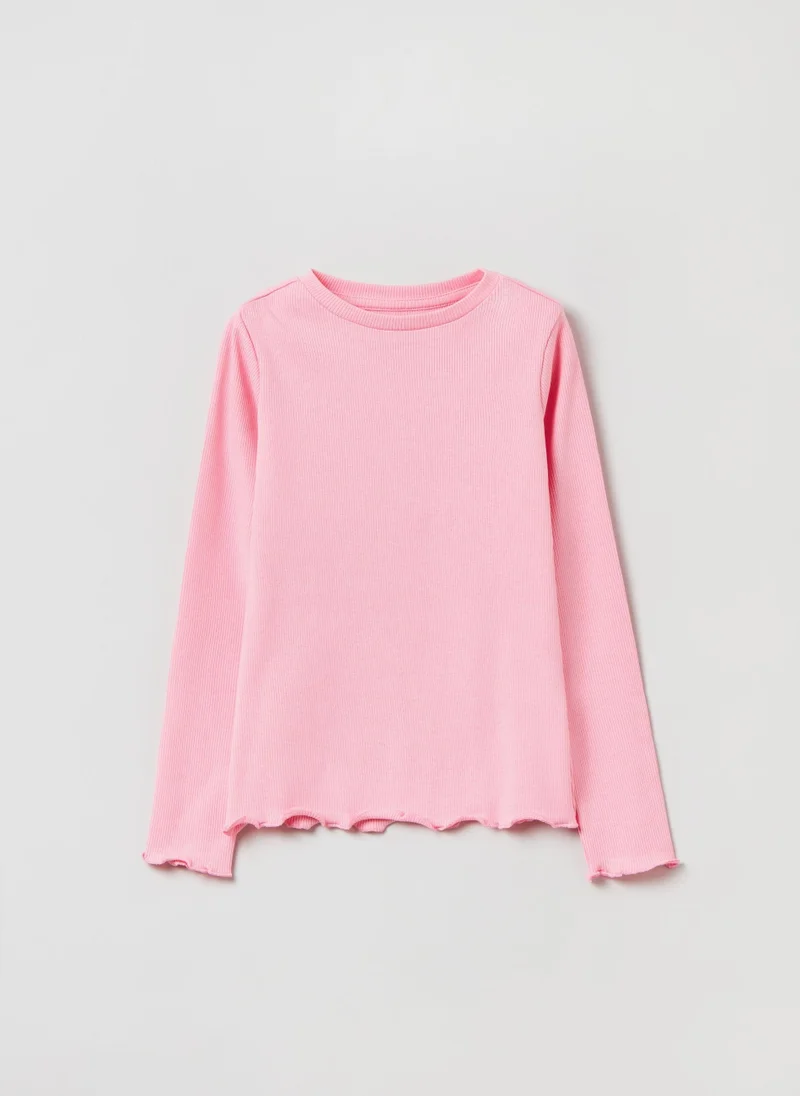 Ovs T-Shirt With Long Ribbed Sleeves