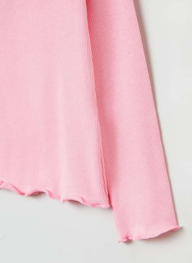Ovs T-Shirt With Long Ribbed Sleeves