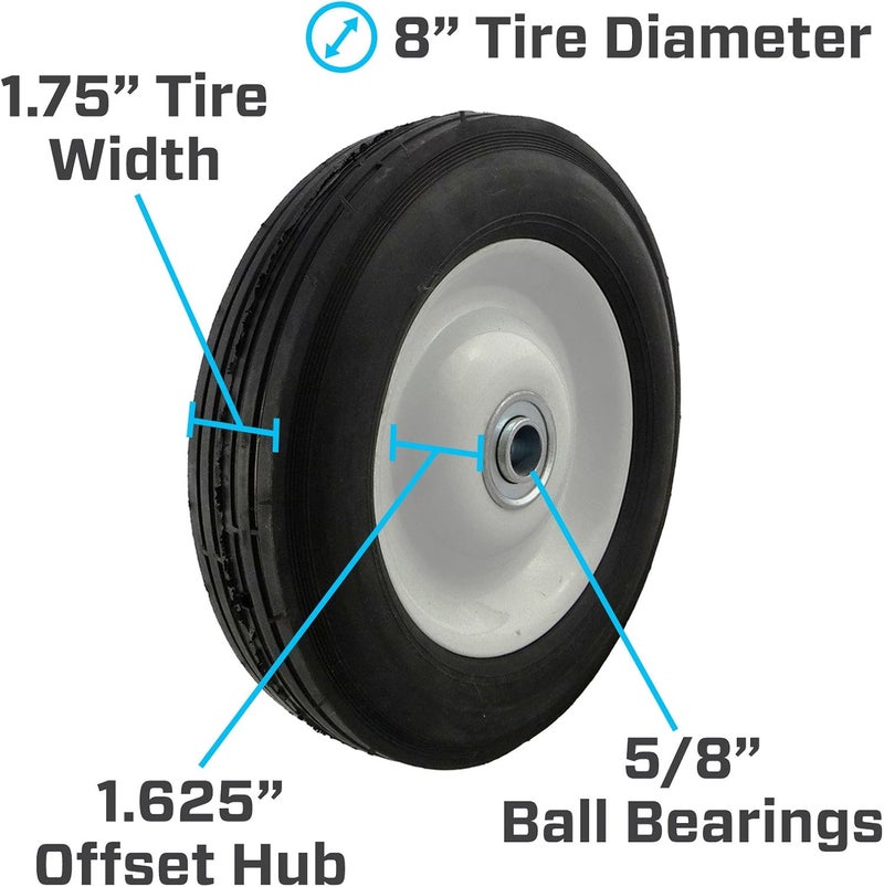 Marathon إطار ماراثون 8x175 شبه هوائي على عجلة مع محور مائل - Image 4