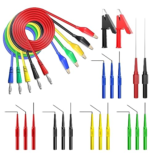 Goupchn Back Probe Kit Banana Plug to Copper Alligator Clip Automotive Test Leads Set with 3 Configurations Back Probe Pins Extended Length Probes for Car Repairing Diagnostic - Image 2