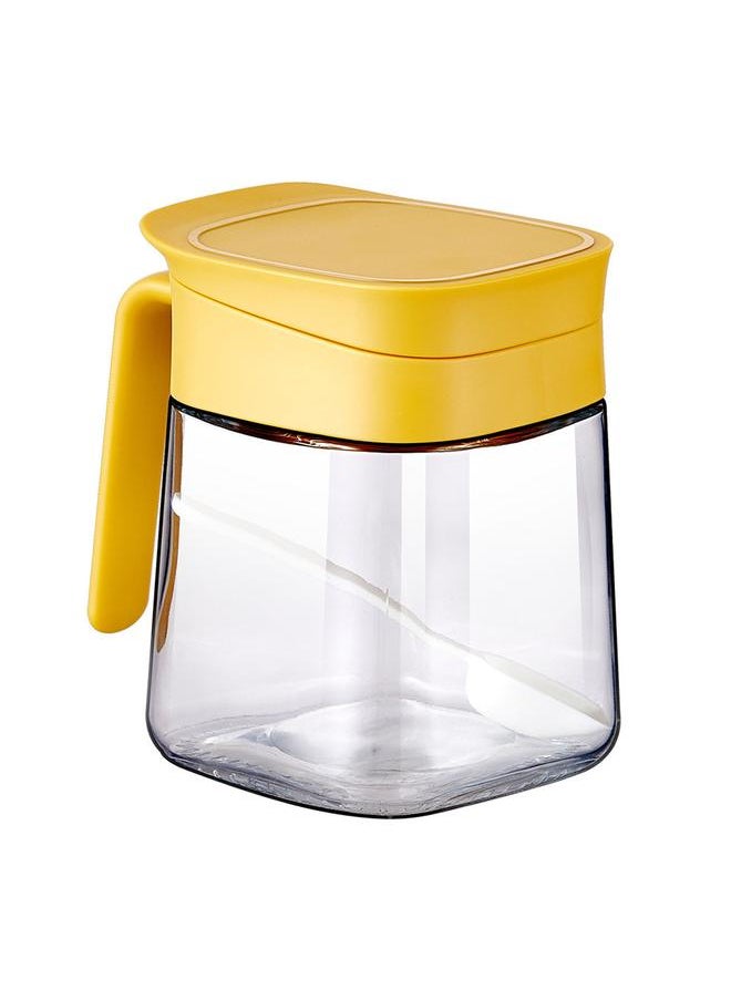 Thoraya Spice Jar Glass Transparent Salt Sugar Pepper Seasoning Container Bottle for Home Kitchen Yellow  - Image 1