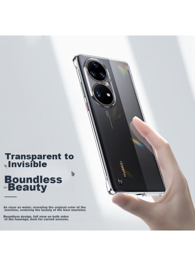 Stryfer Phone Case For Huawei P50 Pro, P50 Pro Collector'S Edition Protective Cover, Bare Phone Feel Shockproof Semi-Enclosed Crystal-Coated Bare Feel Case, Borderless Hard Shell For Men And Women - Ice Crystal Transparent - Image 2