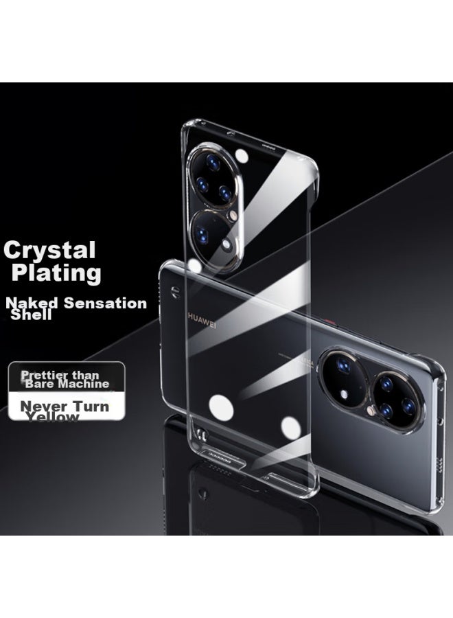 Stryfer Phone Case For Huawei P50 Pro, P50 Pro Collector'S Edition Protective Cover, Bare Phone Feel Shockproof Semi-Enclosed Crystal-Coated Bare Feel Case, Borderless Hard Shell For Men And Women - Ice Crystal Transparent - Image 1