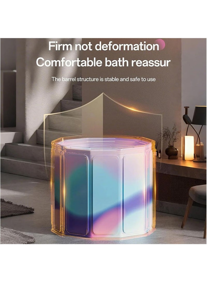 أبوستيم حوض ثلج محمول قابل للطي، مناسب لكل من الثلج والحرارة، مناسب للرياضيين، استعادة سريعة للعضلات، علاج بالماء البارد، حوض ثلج مناسب لصالة الألعاب الرياضية المنزلية الخارجية، سعة كبيرة، فتح سريع بدون تركيب (أزرق متدرج) - Image 3