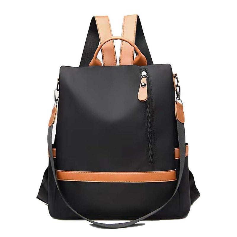 Water-Repellent Backpack – Black, Durable Nylon, Laptop Bag, for Travel, School, Work