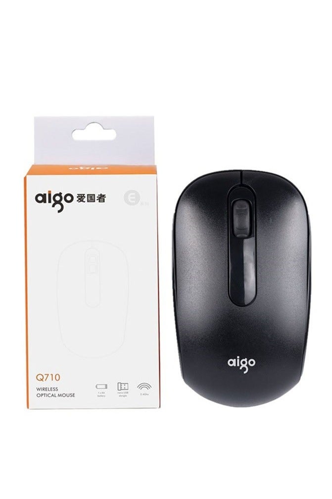 آيجو فأرة لاسلكية صغيرة Q710 بتقنية 2.4G – ماوس بصري مريح محمول لأجهزة الكمبيوتر المحمولة والمكتبية للاستخدام المنزلي والمكتبي - Image 1