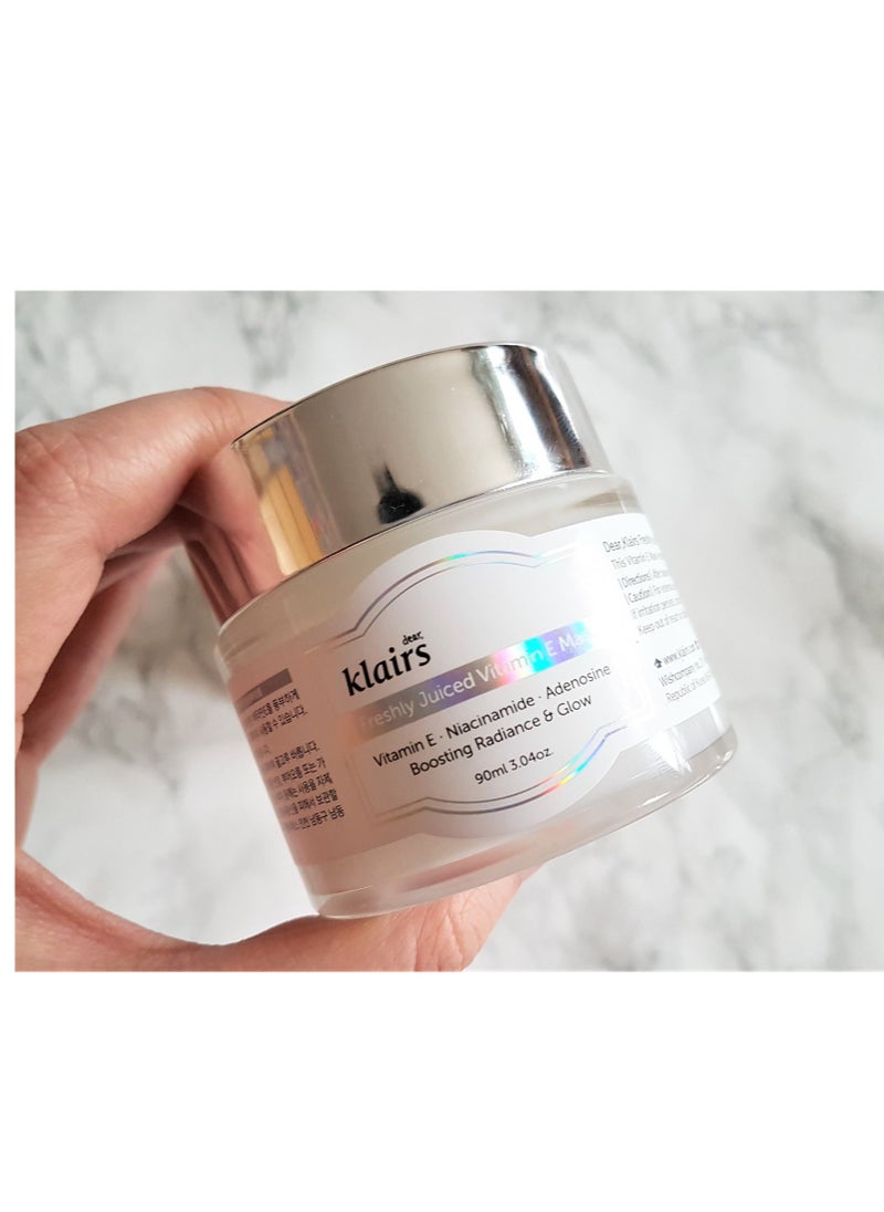 Klairs - Freshly Juiced Vitamin E Mask, Moisturizer, Boost the Effect Viatmin C, Niacinamide, Adenosine, 90ml, 3.04oz - Image 1