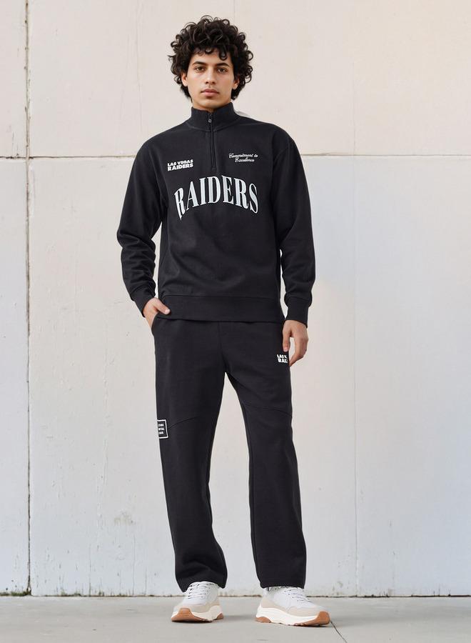 SP Characters Men Relaxed Fit Flexi Waist Track Pants with NFL Print - Image 2