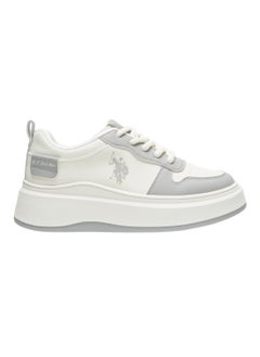 U.S. Polo Assn. Women's White and Grey Sneakers - Bold Rugged Style with Durable Sole for Outdoor Wear  - Image 1