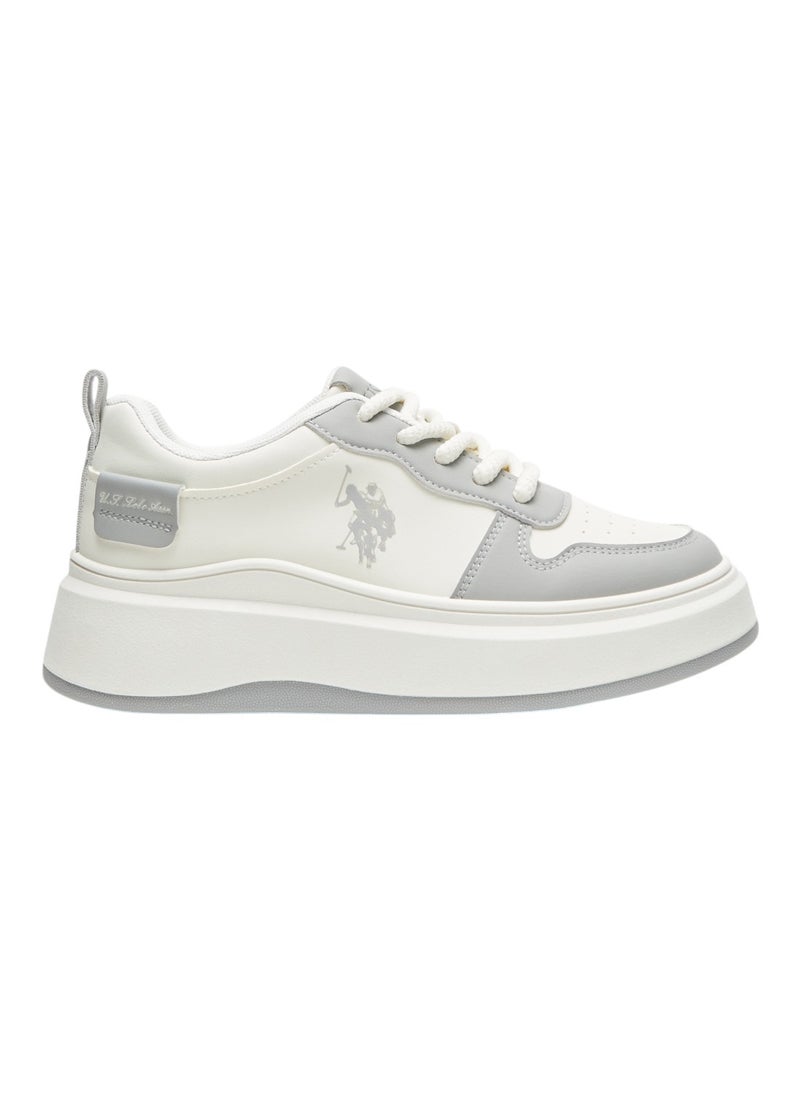 U.S. Polo Assn. Women's White and Grey Sneakers - Bold Rugged Style with Durable Sole for Outdoor Wear  - Image 1