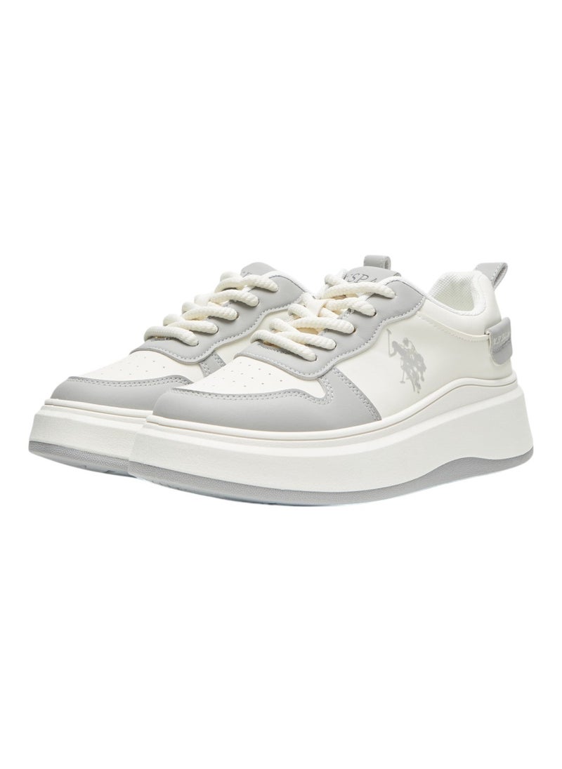 U.S. Polo Assn. Women's White and Grey Sneakers - Bold Rugged Style with Durable Sole for Outdoor Wear  - Image 2