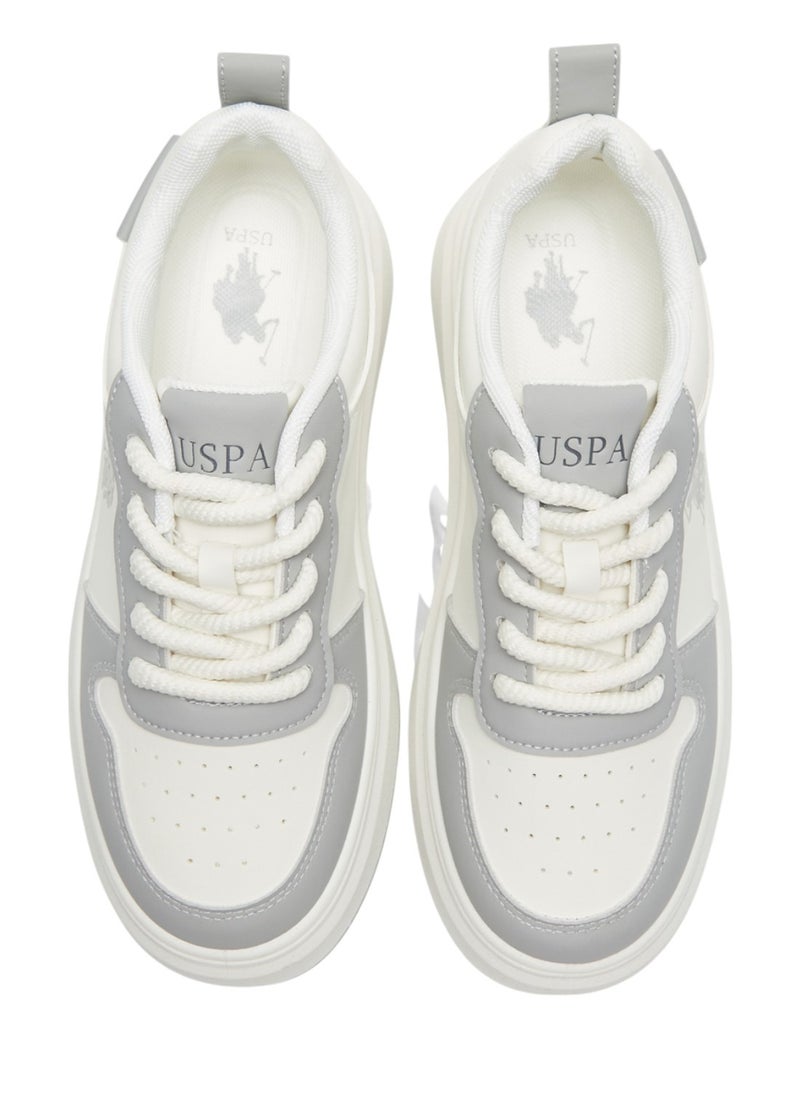 U.S. Polo Assn. Women's White and Grey Sneakers - Bold Rugged Style with Durable Sole for Outdoor Wear  - Image 3