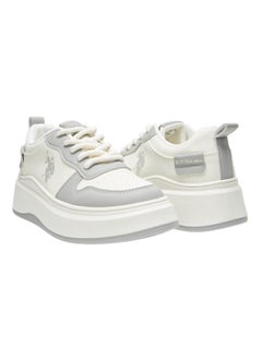 U.S. Polo Assn. Women's White and Grey Sneakers - Bold Rugged Style with Durable Sole for Outdoor Wear  - Image 4