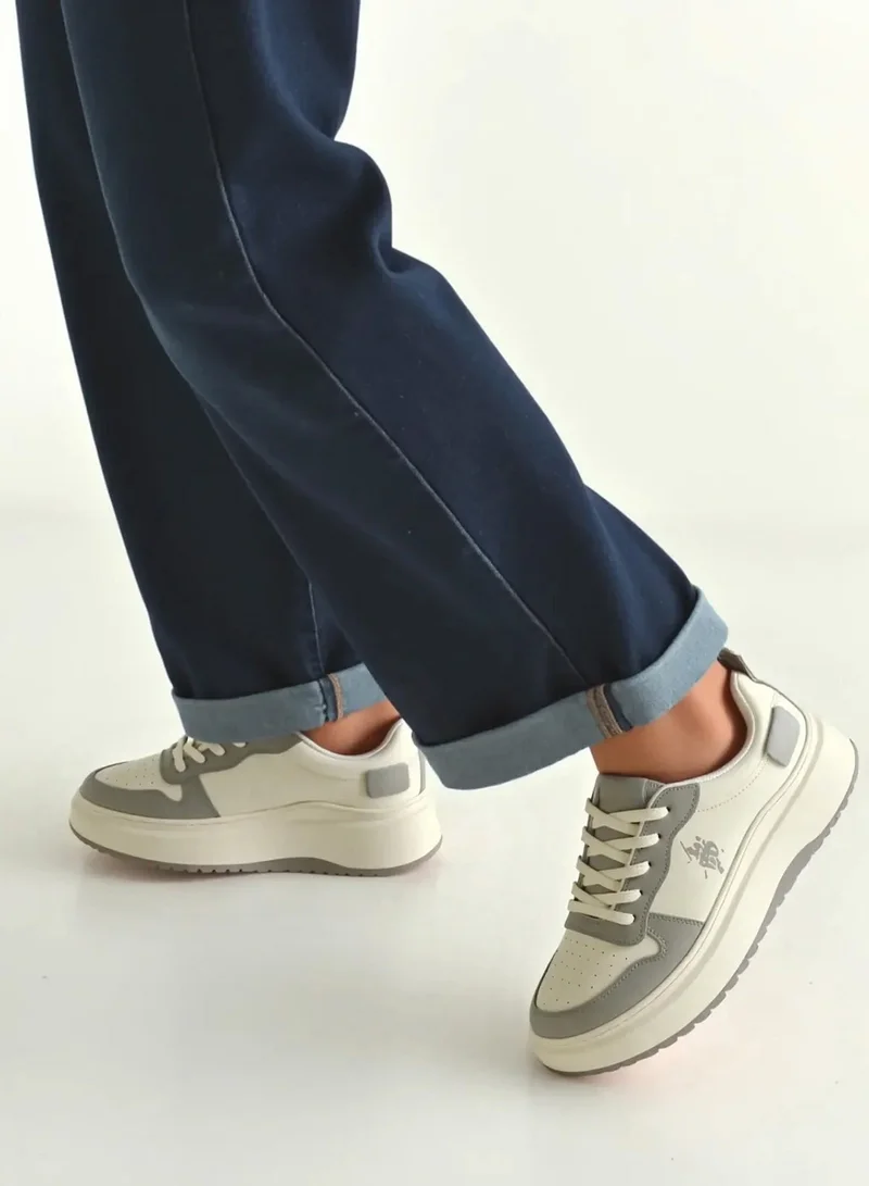 U.S. Polo Assn. White/Grey Women's White and Grey Sneakers - Bold Rugged Style Shoes with Durable Sole for Outdoor Wear for Women | Best Price UAE