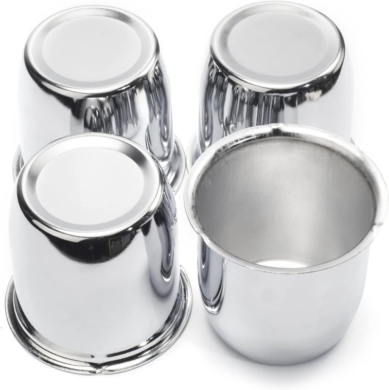 GTOWNWORKS 2.8inch Trailer Wheel Center Caps 71mm Fit 2.8" Center Bore Truck Trailer RV SUV Chrome Silver Steel Push Through Wheel Cover, 4Pcs - Image 1