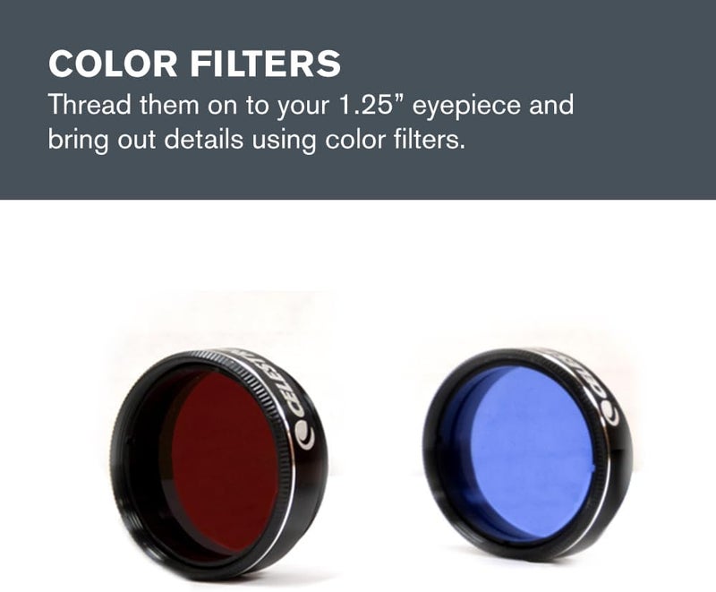 Celestron AstroMaster 1.25-Inch Eyepiece Telescope Accessory Kit - 8 Piece Set with Filters and Barlow Lens - Image 4