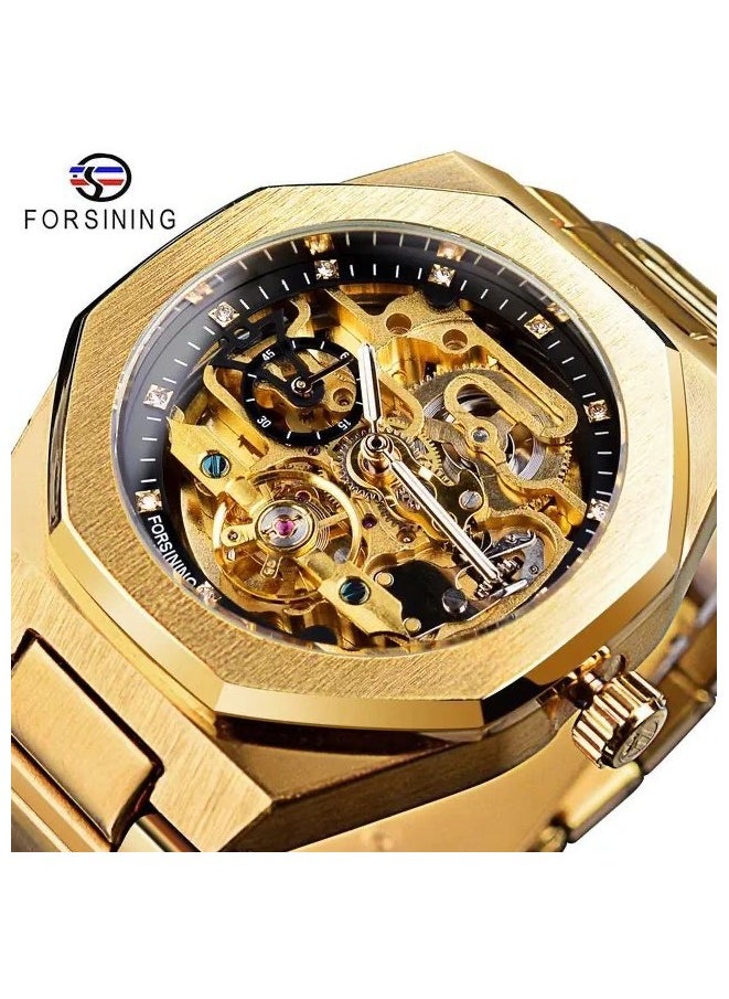 FORSINING - Watches for Men Watch Stainless Steel Luxury Luminous Water Resistant Automatic Mechanical Wristwatch 375SIBK - Image 1
