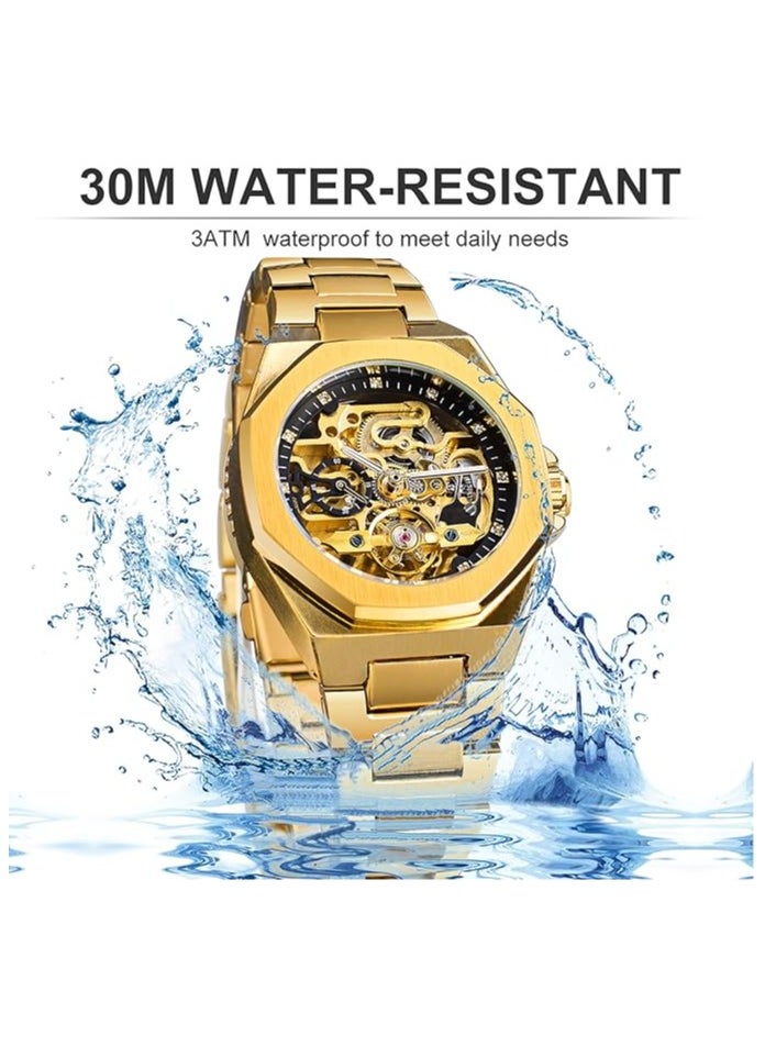 FORSINING - Watches for Men Watch Stainless Steel Luxury Luminous Water Resistant Automatic Mechanical Wristwatch 375SIBK - Image 1