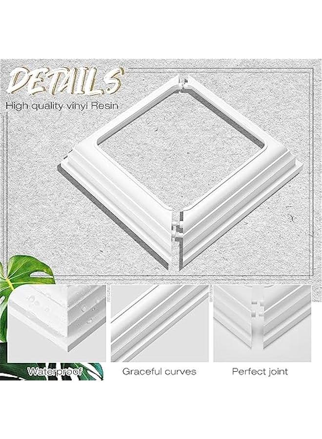 Arabest 2 Pcs True 5x5 Inches Vinyl Post Skirt Post Base Cover Column Wraps for Porch Deck Base Vinyl Sleeve White Trim for Wood Hand and Stair Rails - Image 3
