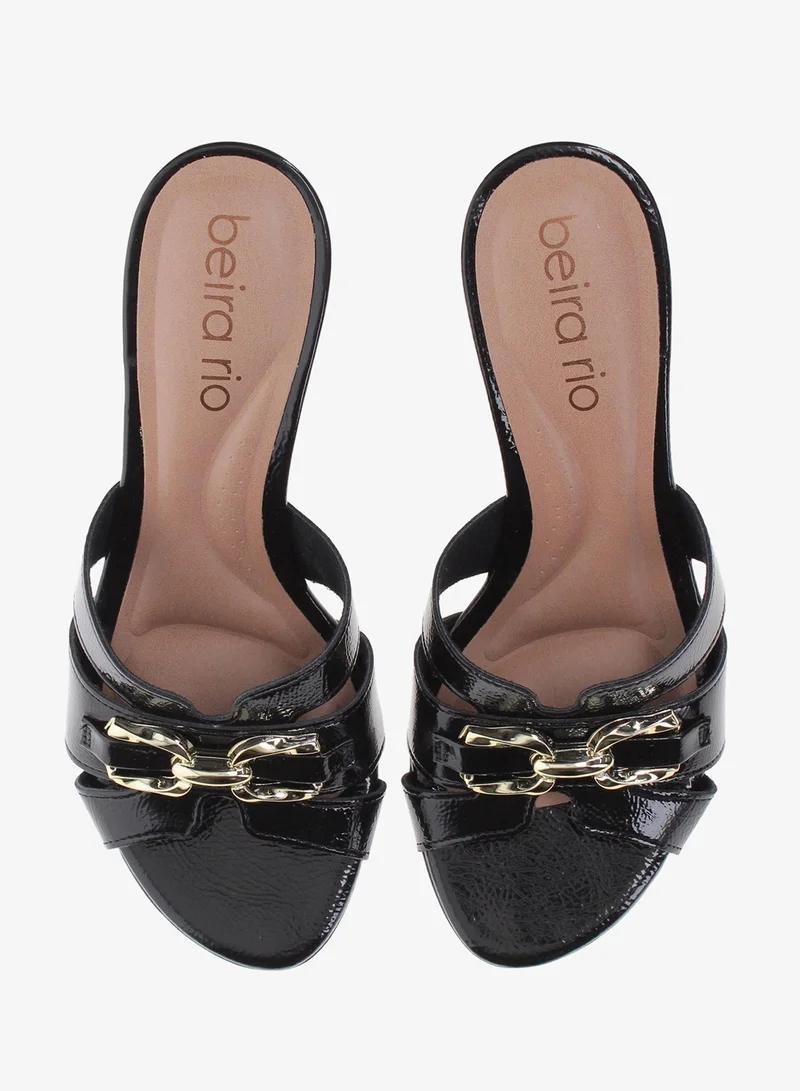 Beira Rio Black Beira Rio Women’s Mid Heel Sandals – Stylish Everyday Wear with Comfortable Support for Women | Best Price UAE