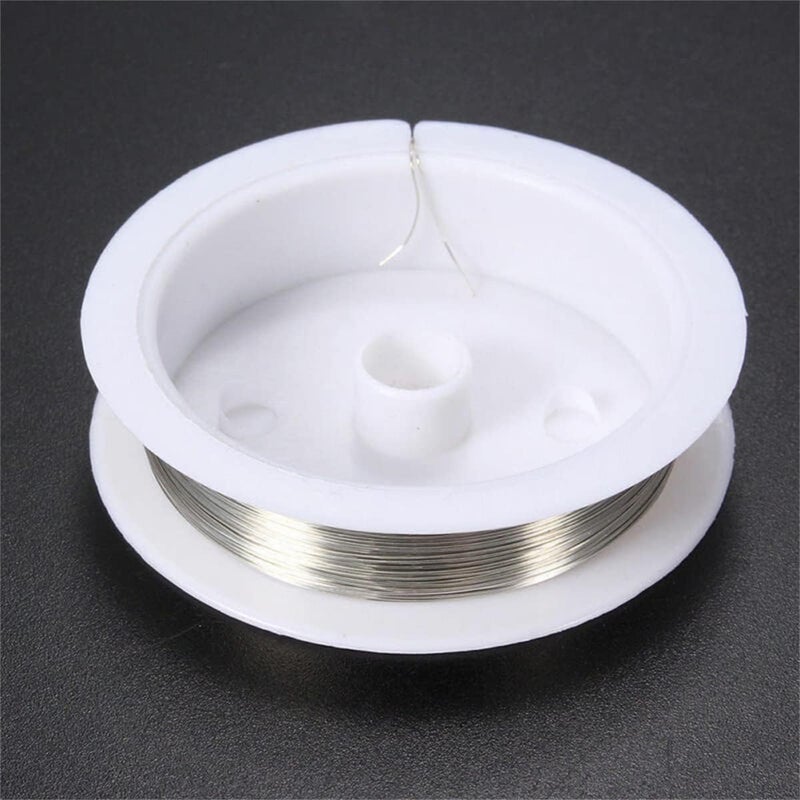 I Jewels Metallic String Wire Resistant Strong Line for Jewellery Making (0.3mm Pack Of 2) (Silver) - Image 1