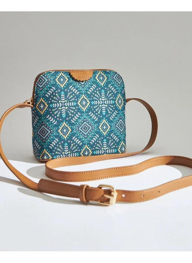 Chumbak Teal by Chumbak Mexico Aztec Sling Bag