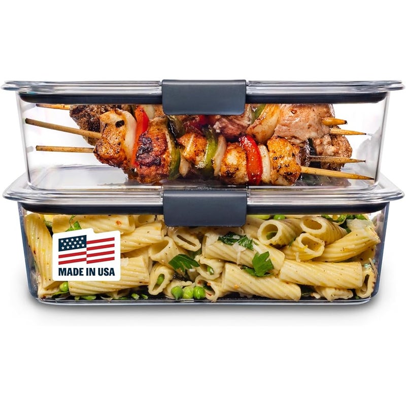 Rubbermaid 2108398 Leak-Proof Brilliance Food Storage Set | 1.3 Cup Plastic Containers with Lids | Microwave and Dishwasher Safe 9.6 cup, 2-Pack 2108407 - Image 1