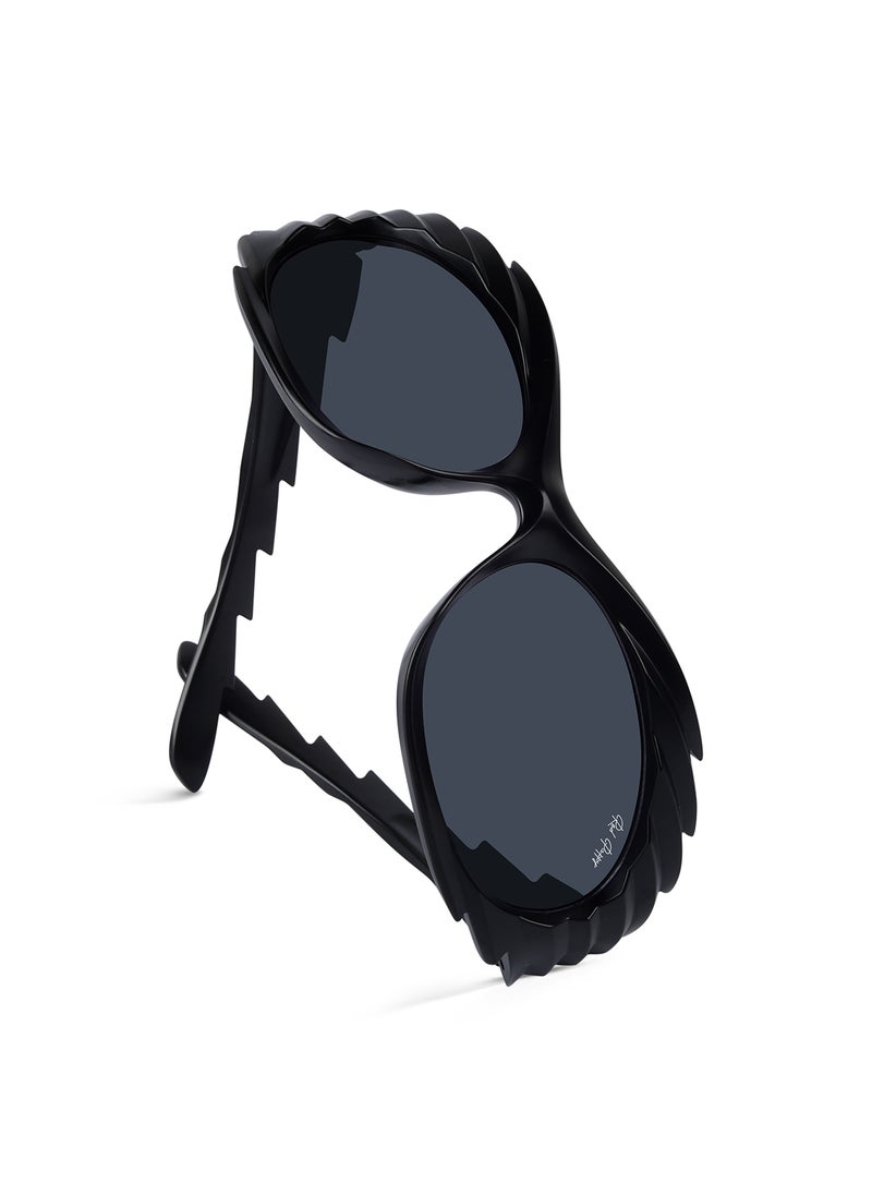 Woggles Red Pappy Glisune Black Rectangle Sunglasses  - Image 3