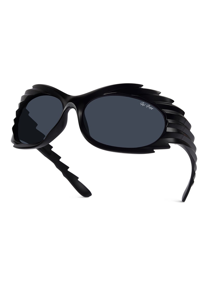 Woggles Red Pappy Glisune Black Rectangle Sunglasses  - Image 5