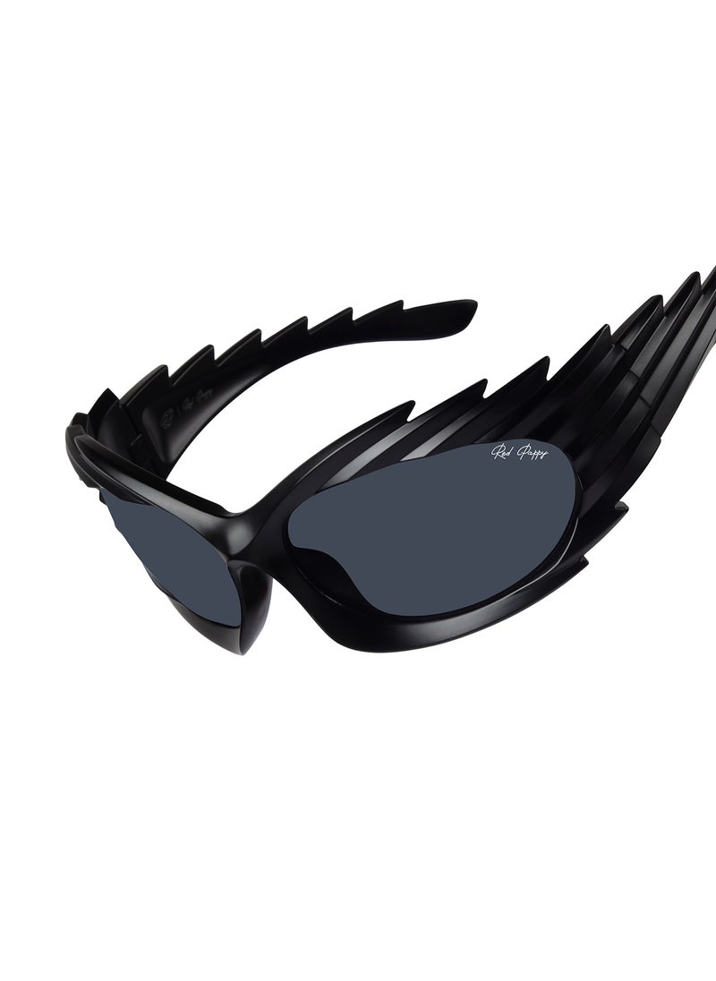 Woggles Red Pappy Glisune Black Rectangle Sunglasses  - Image 4