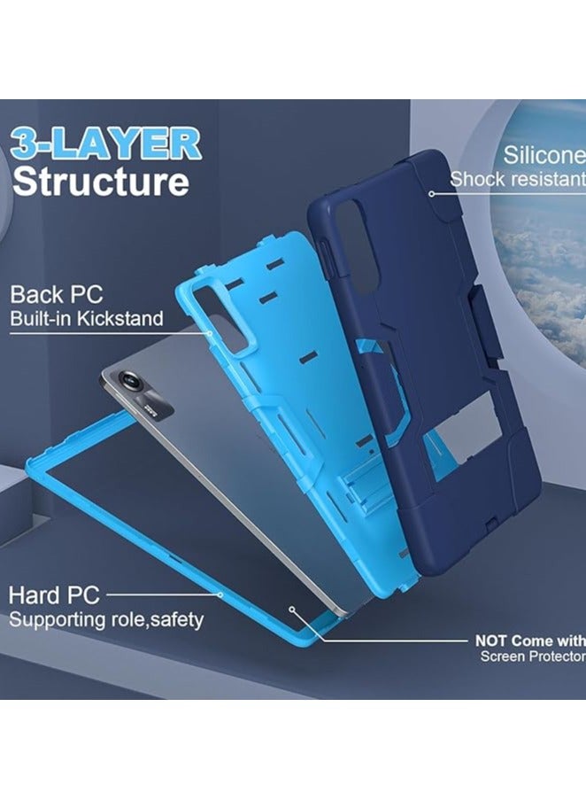 Green Tiger Xiaomi Redmi Pad SE 11" Released 2023 Shockproof Case, Heavy Duty Full Body Rugged Stand Back Cover for Xiaomi Redmi Pad SE 11 inch Tablet,Blue+Light Blue - Image 3