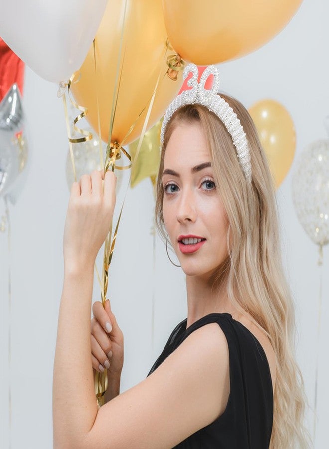 AMCAMI 30th Birthday Pearl Headband for Women,30th Birthday Decorations for Her - Image 2