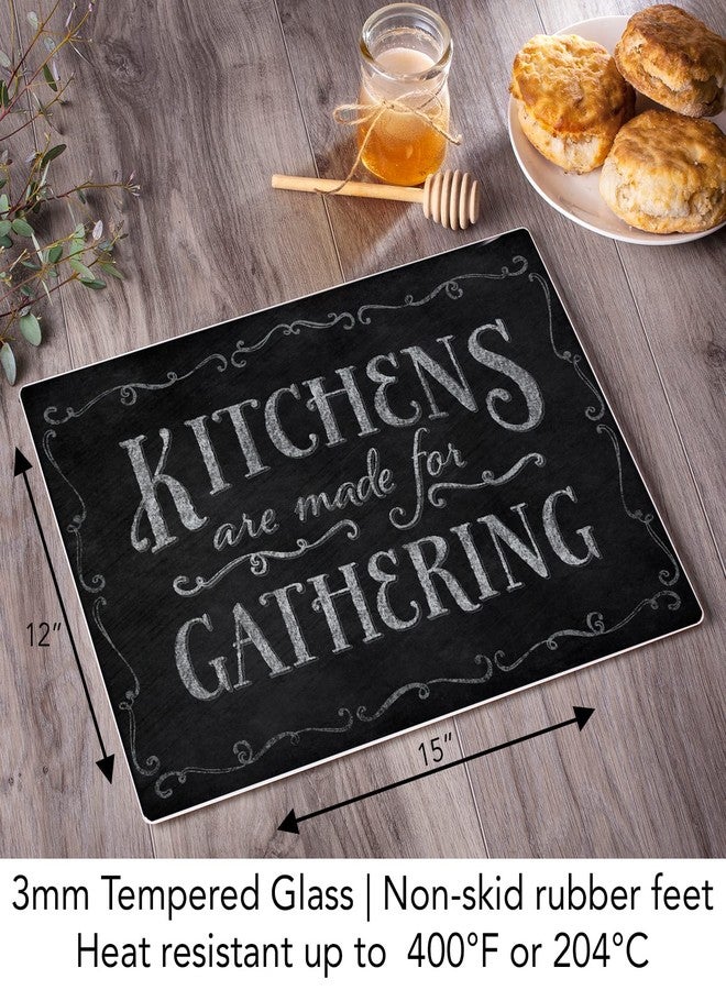 Highland Graphics Chalk It Up Kitchens are Made for Gathering Tempered Glass Large Cutting Board by Highland Graphics - Image 3