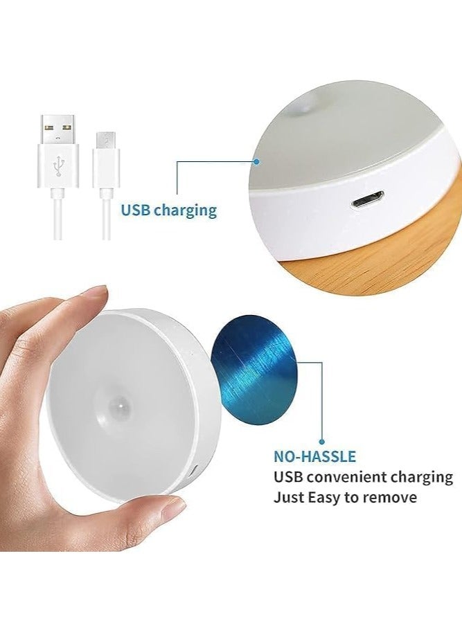 Motion Sensor Light with USB Rechargeable Battery, Self-Adhesive LED Light with Magnetic Back, Body Sensor Activated Light for Home, Hallway, Closet, Stairs, Bathroom, Warm White - Image 4