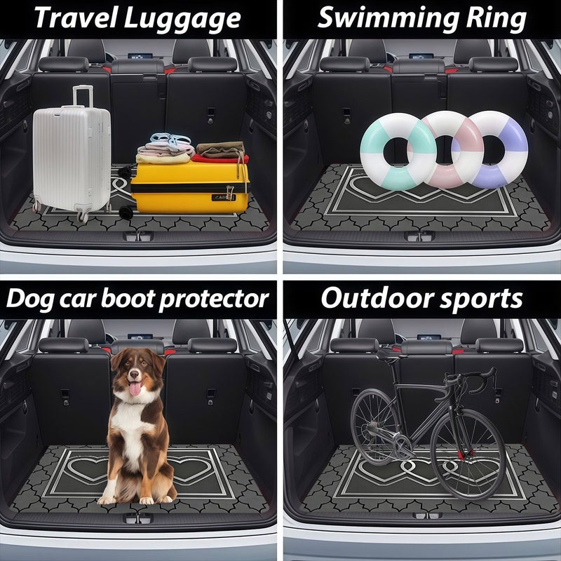 Creative Car Trunk Mat 1pc Modern Heart Shaped Decorative Design Sleek Stylish Interior Accessory Durable Practical - Image 5