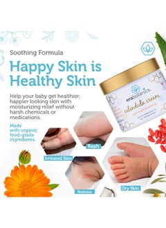 Era Organics Baby Moisturizing Cream - Soothing And Nourishing Calendula Cream With Cocoa Butter, Rosemary And More - Baby Face Cream And Baby Moisturizer For Sensitive Skin Made In The Usa 2 Oz  - Image 3