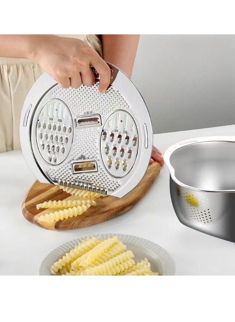 Laseta - A Multi-Function, 304 Stainless Steel Colander For Rice, Vegetables, Fruits, And Legumes, With integrated slant bottom - Image 1