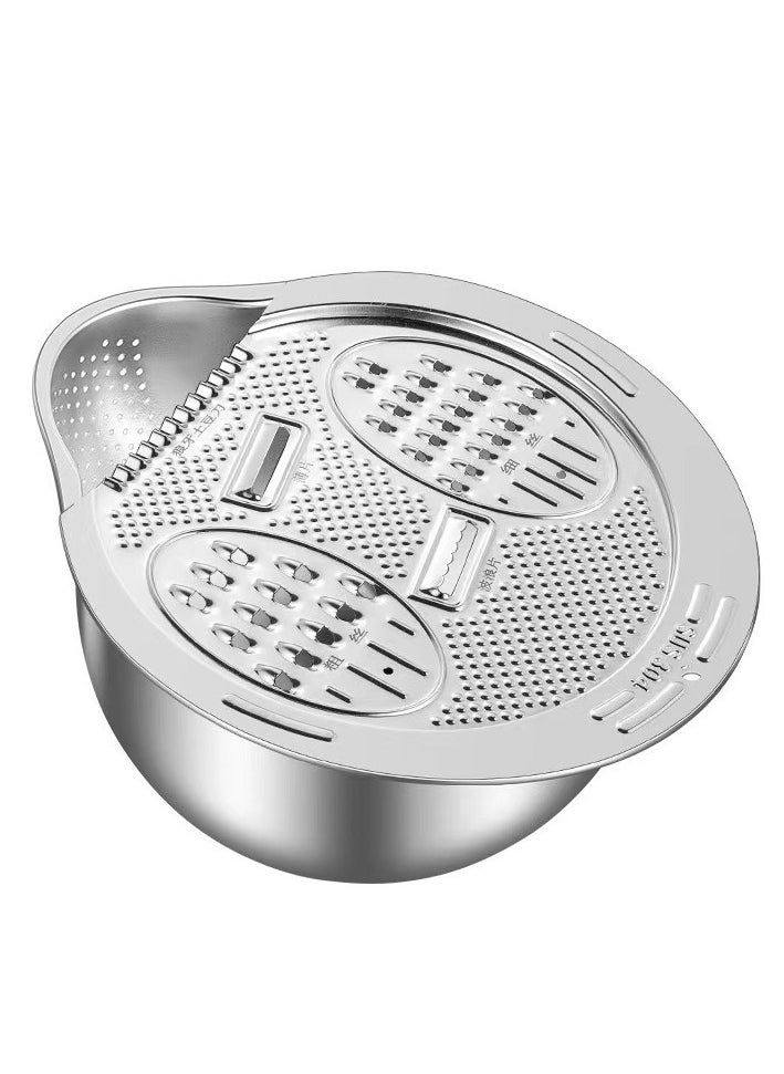 Laseta - A Multi-Function, 304 Stainless Steel Colander For Rice, Vegetables, Fruits, And Legumes, With integrated slant bottom - Image 1