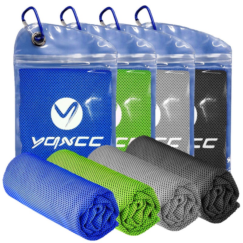 YQXCC 4 Pack Cooling Towels 40x12 Cool for Neck Microfiber Soft Breathable Chilly Towel for Yoga Golf Gym Camping Running Workout  More Activities
