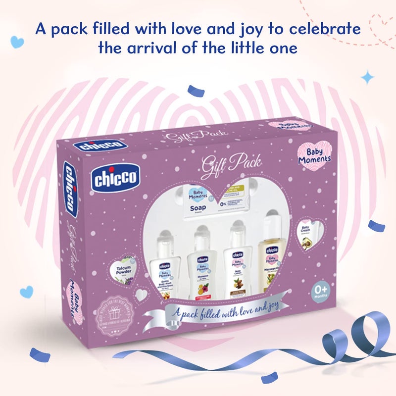 Chicco Baby Moments Baby Caring Gift Pack (Purple) with 7 Baby Skin & Haircare Products | Baby Care Gift Set for Newborn Baby Shower, New Parents, and Birthdays | Phenoxyethanol Free - Image 3
