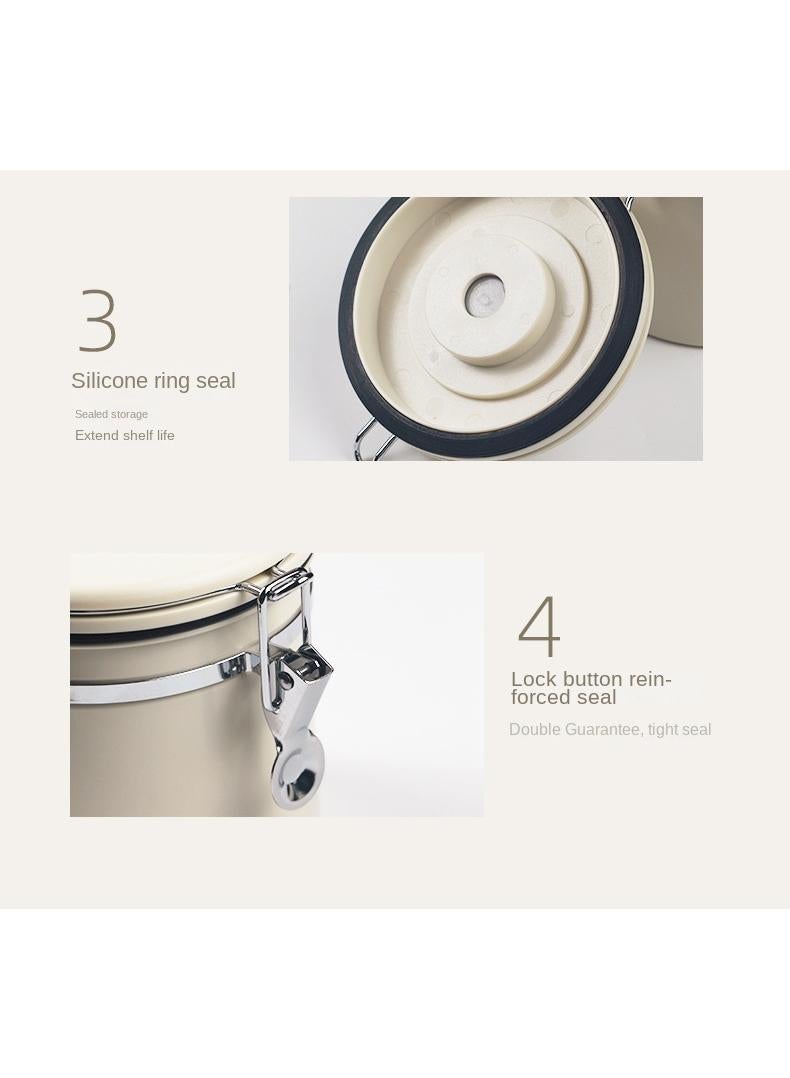 Y&D 1.2L Sealed Stainless Steel 304 Exhaust Breathing Coffee Preservation Round Storage Storage Jar - Image 5