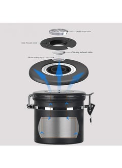Y&D 1.2L Sealed Stainless Steel 304 Exhaust Breathing Coffee Preservation Round Storage Storage Jar  - Image 2