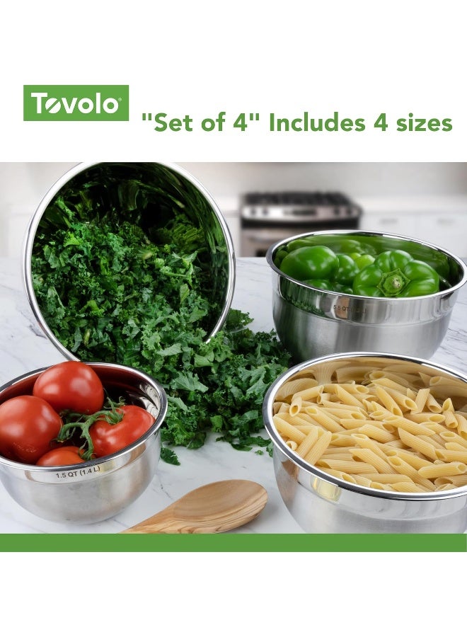 Tovolo Stainless Steel Mixing Bowls, 7.5 Qt - Metal Nesting Mixing Bowl with Rounded Lip for Easy Pour & Minimal Mess - Large & Small Dishwasher Safe Kitchen Supplies for Prep & Cooking - Image 5