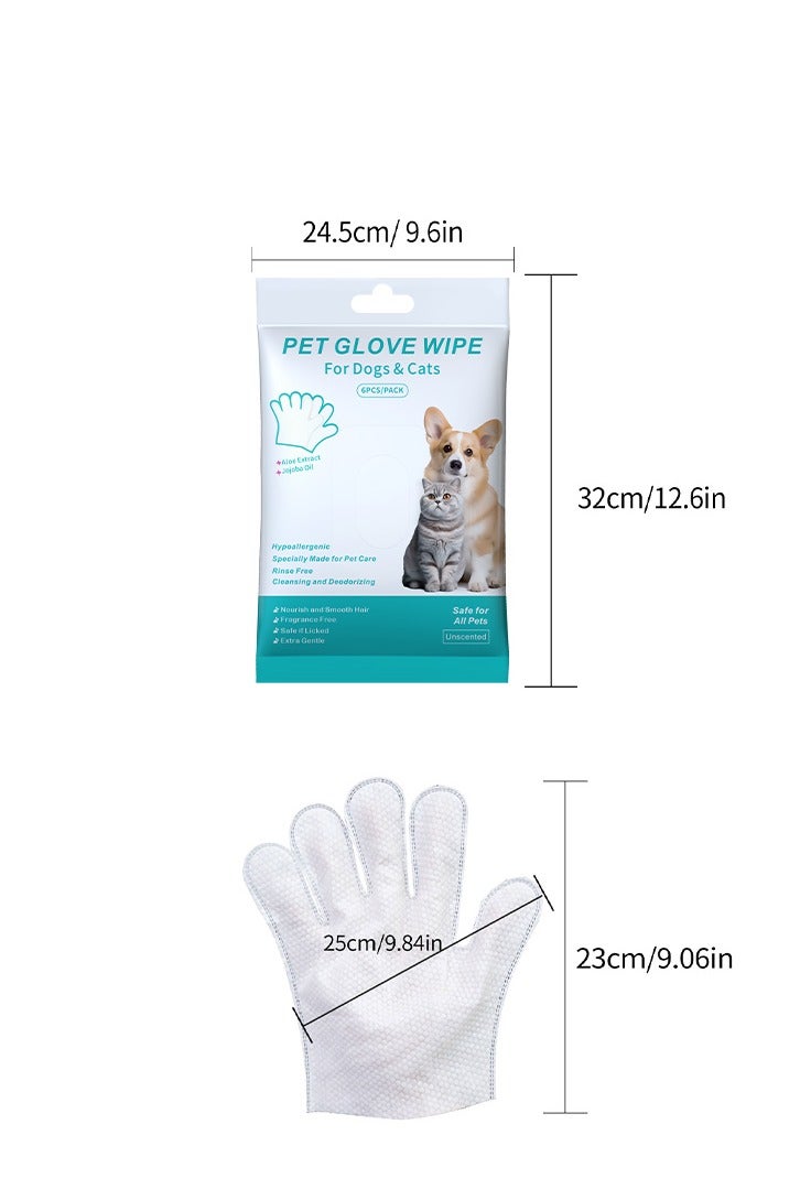 Pet Bashing Glove Wipes for Dog and Cat-2pack12pcs, Unscented Rinse Free Cleaning & Deodorizing Grooming Glove for Puppy Ears,Eyes,Butt,Paws, Thick Bathing Wipe Sooth & Nourish Fur for Care and Travel 12 PCS - Image 3