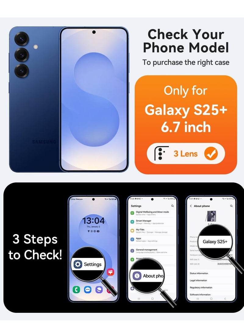 BORTONY Samsung Galaxy S25 Plus MagSafe Case Support Wireless Charging Slim Thin Magnetic Cover for Galaxy S25 Plus Anti Scratch Shockproof Hard Transparent Phone Case for Galaxy S25 Plus 6.7 Inch - Image 2