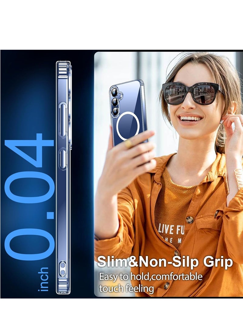 BORTONY Samsung Galaxy S25 Plus MagSafe Case Support Wireless Charging Slim Thin Magnetic Cover for Galaxy S25 Plus Anti Scratch Shockproof Hard Transparent Phone Case for Galaxy S25 Plus 6.7 Inch - Image 5