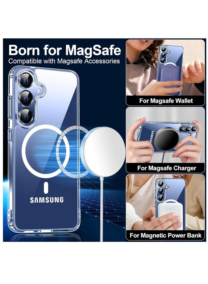 BORTONY Samsung Galaxy S25 Plus MagSafe Case Support Wireless Charging Slim Thin Magnetic Cover for Galaxy S25 Plus Anti Scratch Shockproof Hard Transparent Phone Case for Galaxy S25 Plus 6.7 Inch - Image 3